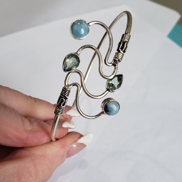 Owyhee Pearl, topaz gemstone, 925 silver bracelet - Picture 4 of 9